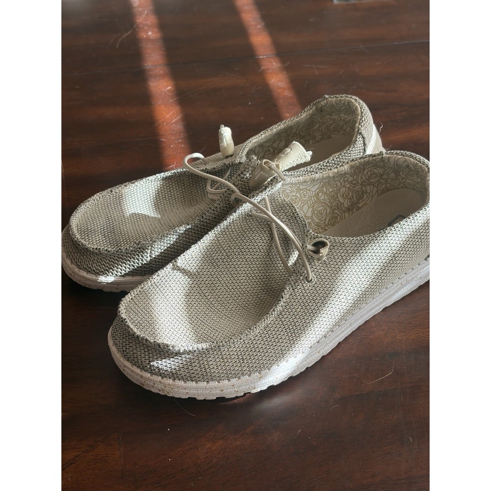 Hey Dude Wendy Sox Womens Size 9 Sand Beige Slip On Casual Shoes 121920600